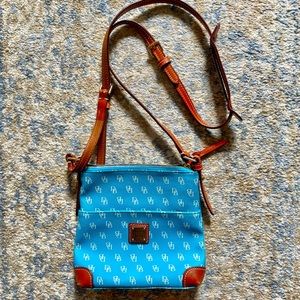 Dooney & Bourke Blue & White Leather Crossbody Purse